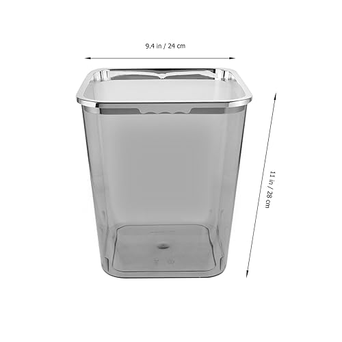 Miniatura 7 de STOBOK Cubo de basura cuadrado transparente grande para basura, contenedor decorativo de 1.5 litros para el hogar, oficina, baño, dormitorio, cocina
