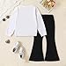 Voxikidio Little Girls Clothes Butterfly Long Sleeve Sweatshirt & Flared Pants Tween Clothes Fall Winter Girls Outfits White Size 13 14