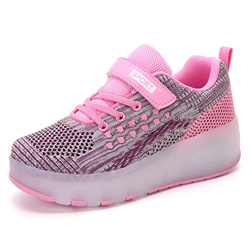 HUSKSWARERoller Shoes Girls Boys Wheel Shoes Kids Roller Skates Shoes LED Light Up Wheel Shoes for Kids