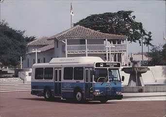 MST Orion IV CNG Bus at Custom House Plaza, Monterey Vintage Postcard