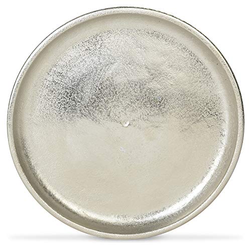 Riffelmacher Deko Teller rund 70339 - Aluminium - Silber 25cm - Schönes Dekotablett Weihnachten Dekoration Herbst Cover