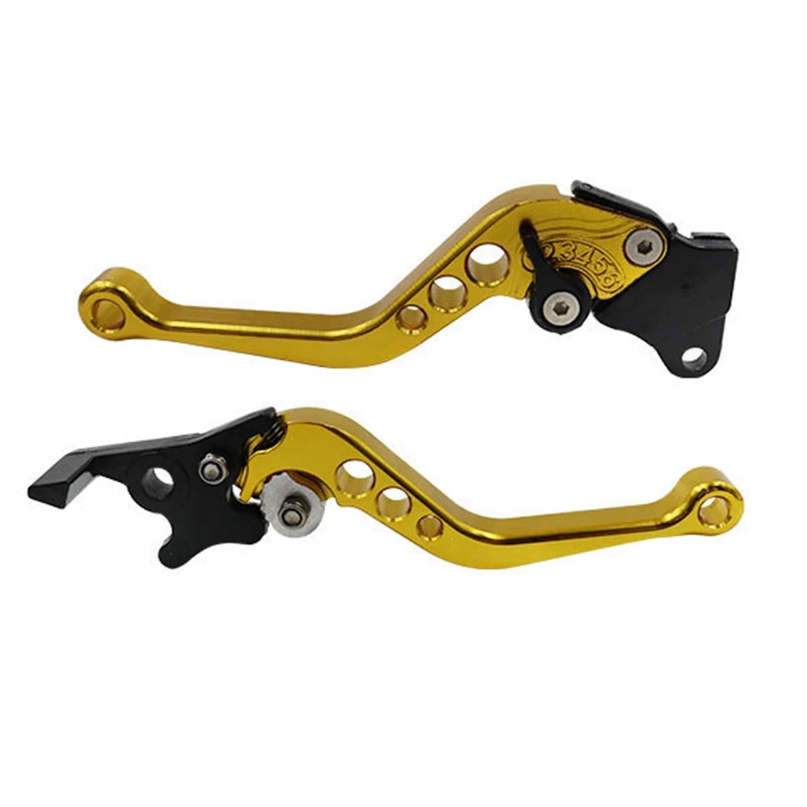 Hsyduhae Gold Motorbike Brake Levers 2Pcs Universal Aluminum Alloy Motorcycle Brake Handle Motorbike Modification Motor Clutch Drum Lever(Gold)