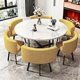 Améliorez votre expérience culinaire avec cet élégant ensemble table et chaises de cuisine rondes pour 6 personnes. Son design polyvalent ajoute une touche de fraîcheur à n'importe quel espace, ce qui le rend parfait pour la maison, les cafés, les bureaux, les halls d'hôtel, et plus encore. Idéal pour les salons, les terrasses et les jardins, cet ensemble combine sophistication et fonctionnalité, améliorant à la fois les réunions décontractées et formelles.