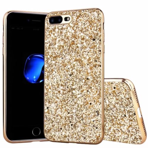 Case for iPhone SE 2022/3rd/2020/2nd Gen,Glitter Sparkly Luxury Light Slim Shockproof Protective Bling Diamond Girls Women Phone Case for iPhone SE 2022/2020/iPhone 7/8 (Gold)
