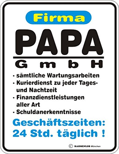 Preisvergleich Produktbild Fun-Schild " Papa GmbH !!! "