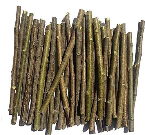 Ayurvedic Natural Organic Neem Datun, Manual Toothbrush Nim Tree Twigs Chew Sticks for Brushing Teeth Removes Bad Breath, Relieve Tooth Ache (6 inch)- for Adults,Pack of 50pcs, Brown