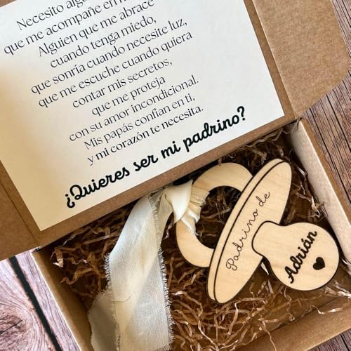 Miniatura 4 de Momkoru Regalo Personalizado Para Madrina O Padrino, Quieres Ser Mi Padrino De Bautizo, Quieres Ser Mi Madrina, Idea Para Pedir Ser Padrino, Propuesta Original Madrina Hecha A Mano En España.