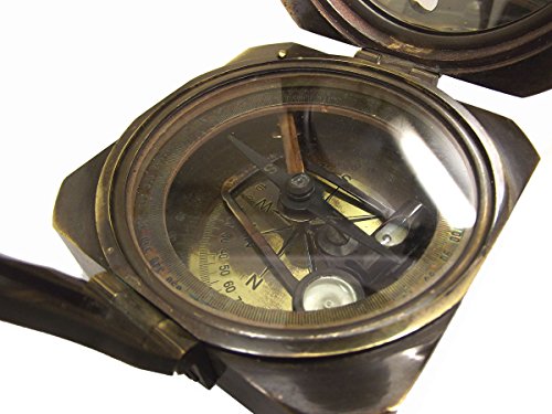 Rare Square-Shaped Transit Prismatic Brunton Surveyor's Compass In Heavy Antiquated Brass. 3-Inches #TOP2