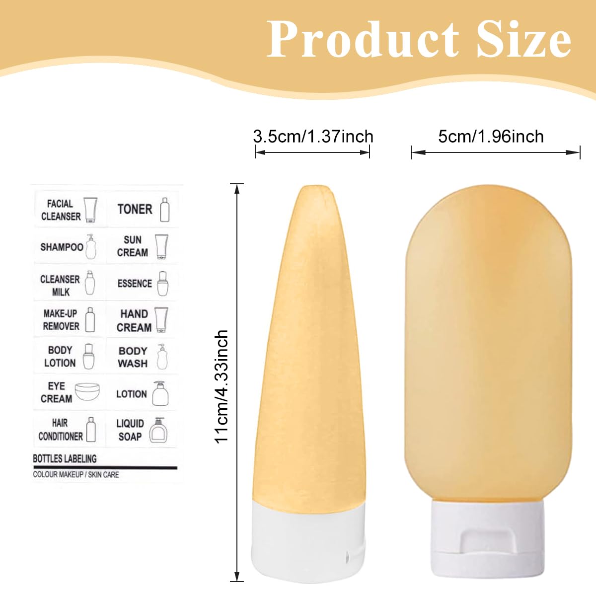 MAYCREATE® Travel Bottles for Toiletries 3pcs Set,60ml Travel Toiletry Bottles,Small for Refillable Leakproof Squeeze Containers with Lids Shampoo Lotion BPA-Free - Image 2 thumbnail