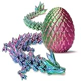 Zobetro Easter Basket Stuffers, 3D Printed Dragon Surprise Egg, Executive Dragon Fidget Desk Toys Decorative Easter Egg Fillers Easter Gifts for Boys Kids Home Decor ((Yellow&Green))