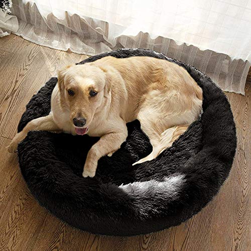 Mfox Calming Dog Bed (L/Xl/Xxl/Xxxl) For Medium And Large Dogs Comfortable Pet Bed Faux Fur Donut Cuddler Up To 25/35/55/100Lbs #TOP5