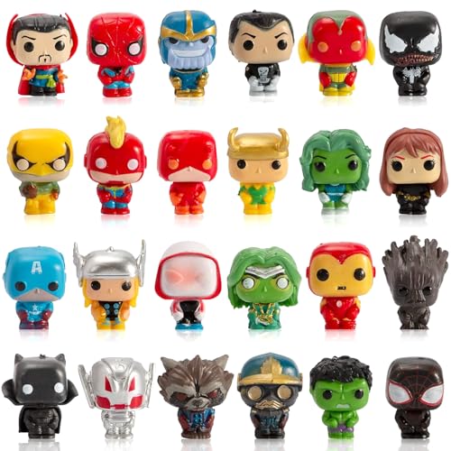 Powmag 24pcs Super-Helden Figuren, A-vengers Mini Tortendeko Set, Super-Hero Cake Topper, Cartoons Kuchen Geburtstagstorte für Kinder