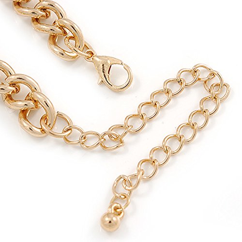 Juego de collar y pendientes de perlas sintéticas chapado en oro de 40 cm 4