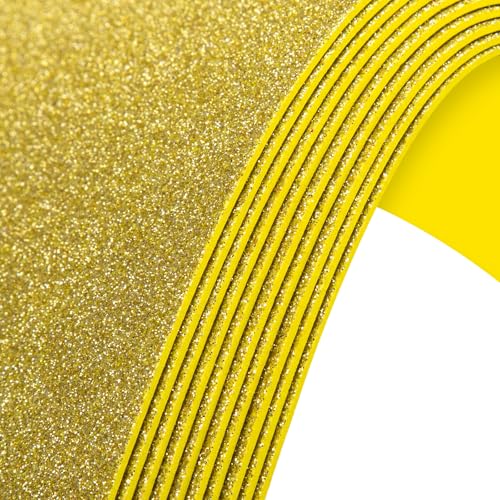 10 Pack Glitter Foam Sheets Craft 8 x 12 inch (Golden)