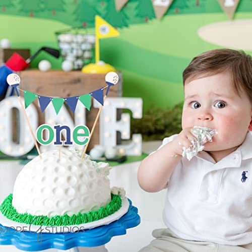 Golf First Birthday Cake Topper - 1St Birthday Cake Topper, Golf Themed First Birthday Party, Golf Tee Decor, One Cake Bunting, Boy 1St Birthday Party Supplies (Golf First Birthday Cake Topper) #TOP3
