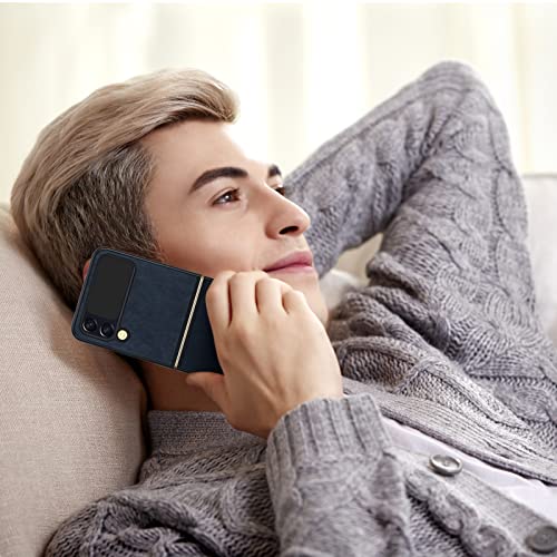 FYY Capa para Samsung Galaxy Z Flip 4, capa protetora ultrafina antiqueda com padrão de couro PU par