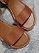 Verdusa Women's One Band Ankle Strap Flat Sandals Open Toe Walking Shoes Brown 9.5