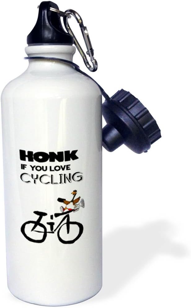 3dRose Cute funny Hont if you love Cycling Bicycle with Goose Horn Satire 21 oz Sports Water Bottle