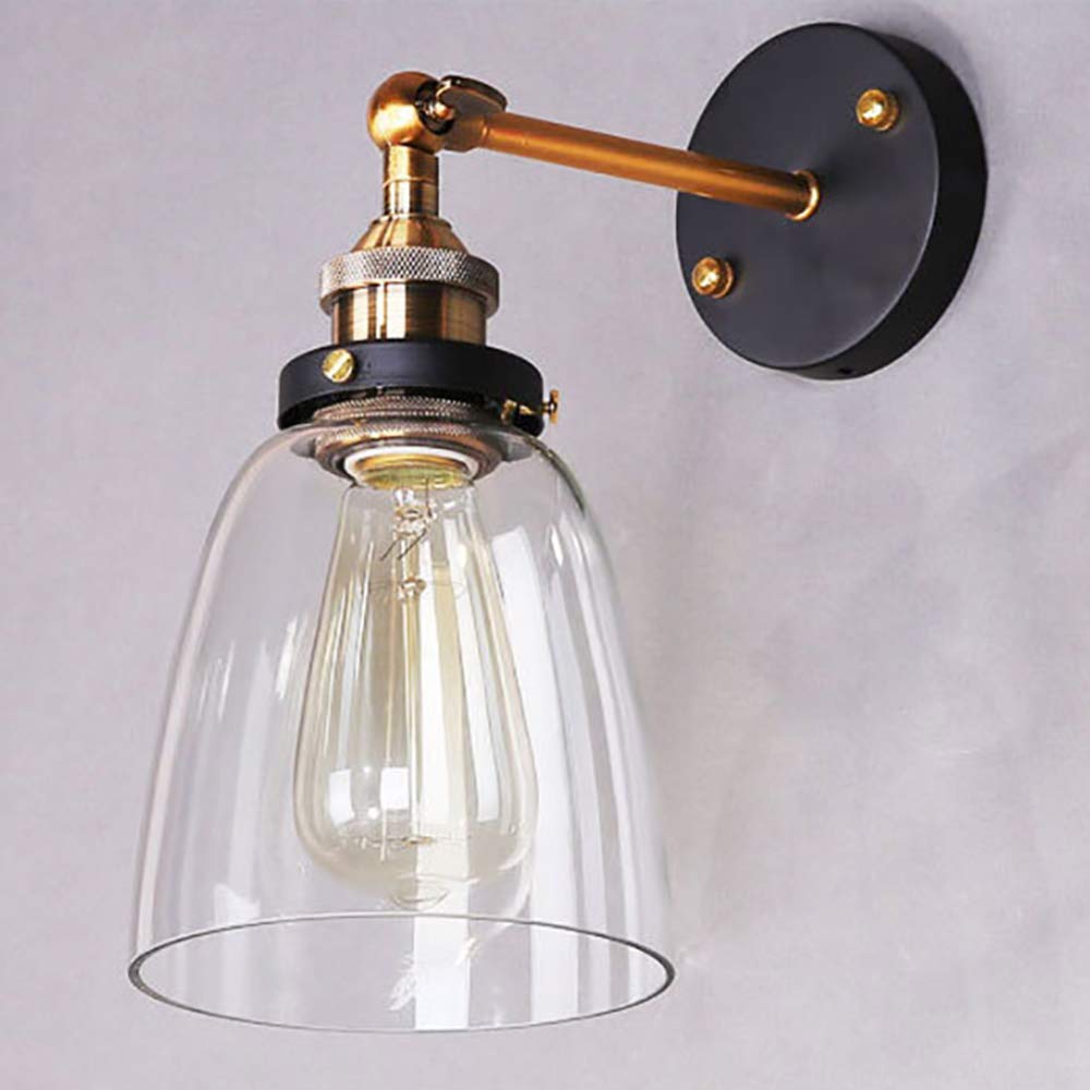 Industrial Vintage Glass Wall Light Lamp Sconce Lighting Adjustable Metal Retro For Loft Coffee Bar Living Room Dining