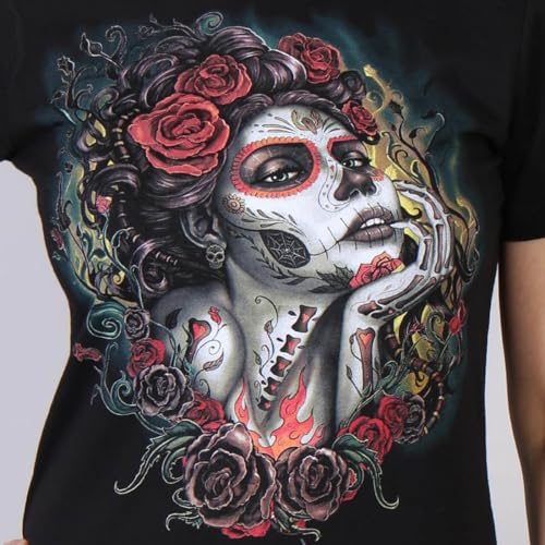 Hot Leathers 5859 Sugar Ladies Biker T-Shirt (Black, XX-Large)