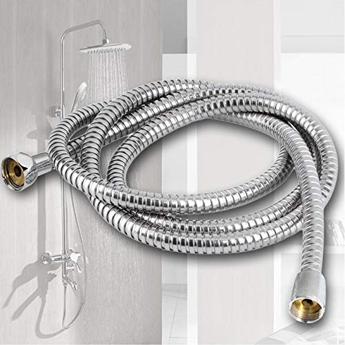Duschschlauch 150/200/300 cm Edelstahl-Verschlüsselung Explosionsgeschützter Schlauch Federzugrohr Badezimmerzubehör Duschrohr (Color : Chrome, Size : P03 3M Puls)