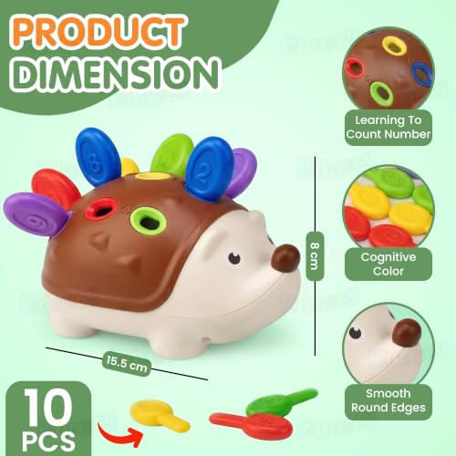 Image of Kidology Hedgehog Peg Board Game Puzzle for Kids Age 18+ Months | Educational and Learning Toys for Toddlers | Preschool, Fine Motor and Sensory Play Games | Ideal for Gifting