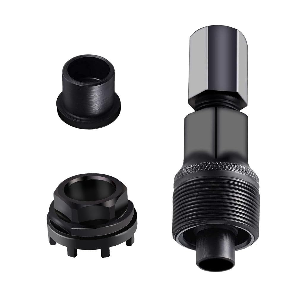 WDKXCN Fahrrad Lockring Tool,Fahrrad Kurbelabzieher Kurbel, 42mm Fahrrad Tretlager Werkzeug mit 1 Satz Kurbel Entferner Fahrrad,Werkzeug Kompatibel mit ISIS 8-Stufen-Innenlagerschalen(Schwarz) Sport & Freizeit