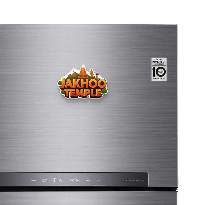 Image of Jakhoo Temple Fridge Magnet, Glossy Finish, Stylish Magnet for Fridge, Wardrobe & Metal Surfaces