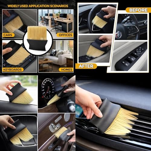 Image of 7-in-1 Car Cleaning Kit - Extendable Microfiber Car Wash Mop, Dashboard & AC Vent Detailing Brush, Dusting Duster, Wash Pad & Hooks | Interior & Exterior Car Care Combo (Pack of 7) (Multi)