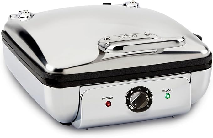 All-Clad Stainless Steel Waffle Maker 4 Section, Thick Belgium Waffle