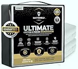 MATTSHIELD New Ultimate 3-Piece Kit - Bed Bug-Proof Mattress Cover King Size 100% Cotton Top + 2 Queen Pillow Protectors with Zipper - 6 Sided Waterproof Encasement, Total Defense Kit