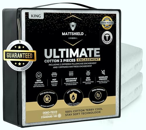 MATTSHIELD New Ultimate 3-Piece Kit - Bed Bug-Proof Mattress Cover