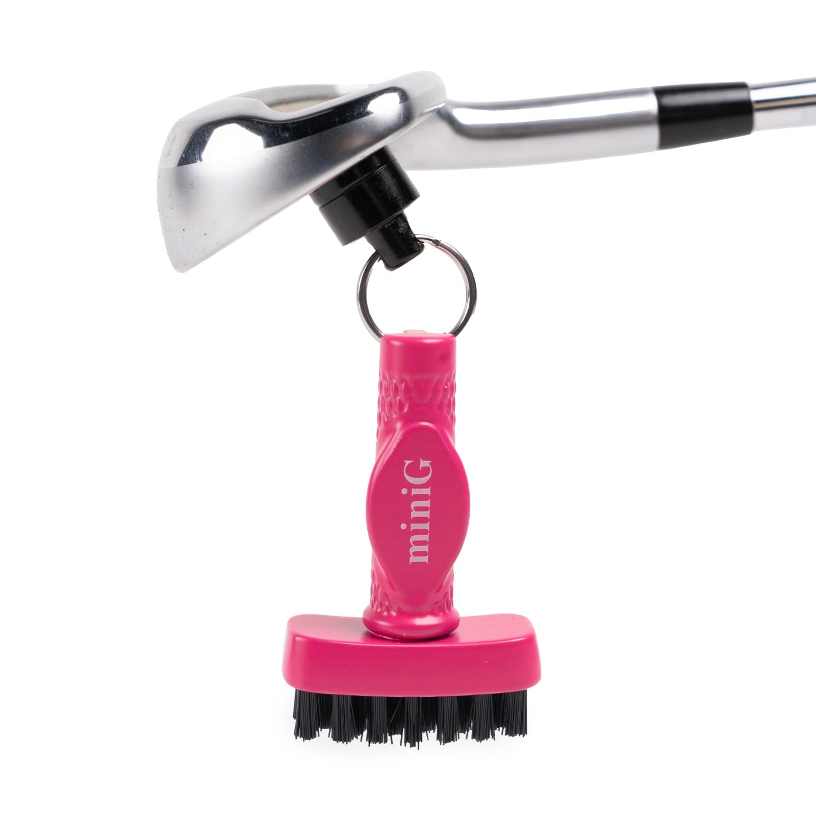 Grooveit MiniG The Dry Scrubber szczotka do mini kija golfowego, wytrzymałe nylonowe włosie, 3-letnia, część każdego zestawu do czyszczenia kija golfowego, zdejmowane, magnetyczne narzędzie