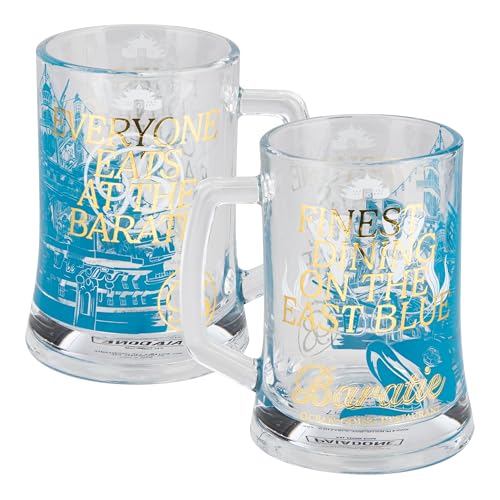 Paladone - Jarra de cristal de Baratie de One Piece con asa de 500 ml, merchandising de cultura pop y anime de Netflix con licencia oficial para fans