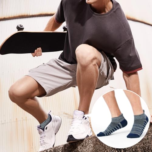 6 Pairs Ankle No Show Running Hiking Athletic Socks for Men Women Sport Cushioned Socks Assorted Series4