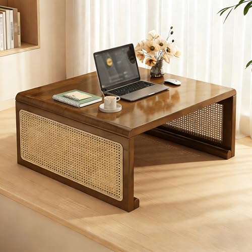 Table basse japonaise pliante résout le manque d'espace salon bois massif