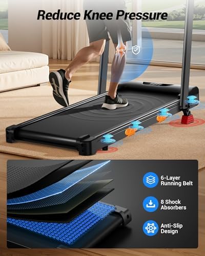 CURSOR FITNESS 15% Walking Pad Treadmill with Incline 0.6-6.2MPH Foldable Quiet Walking Pad for Home Small 2.5HP Under Desk Compact Treadmill with 300LBS Capacity - 4