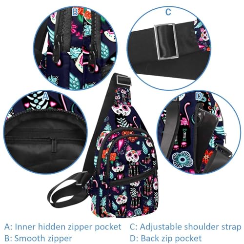 Bolsa de pecho impermeable para mujer, mochila cruzada multicolor resistente al agua 4