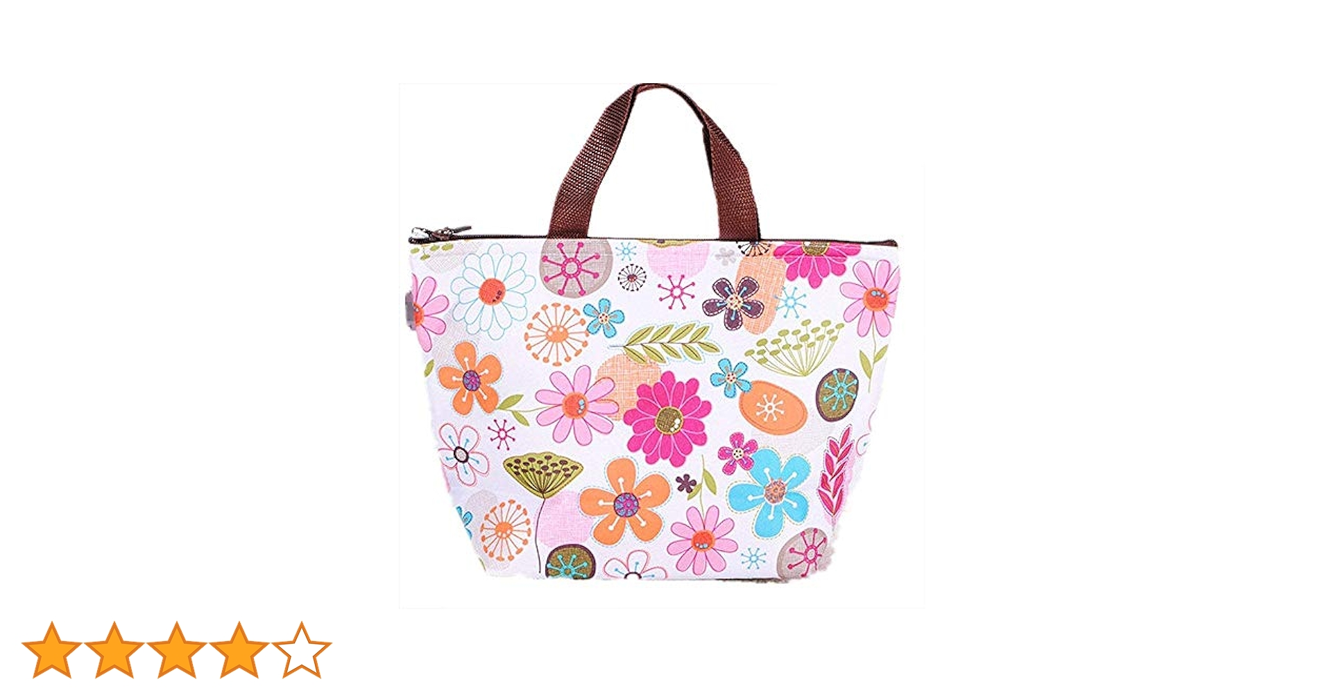 Amazon｜保温保冷ランチバッグ トートバッグ カラフル花柄 お