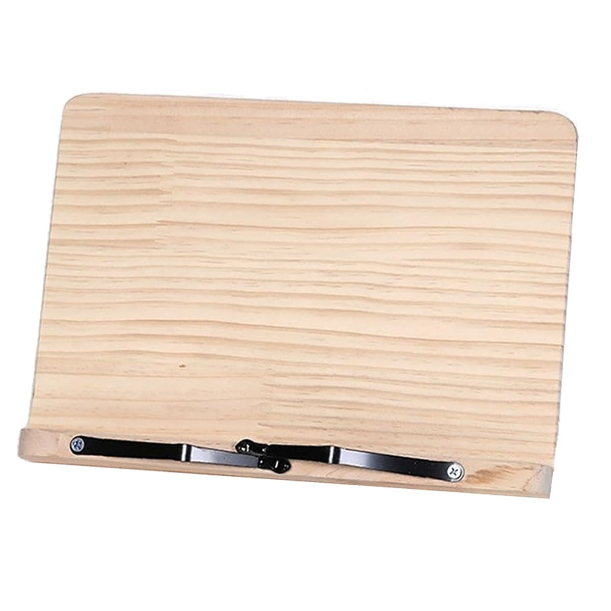 TUKA-i-AKUT Soporte para Lectura de Madera Soporte para Libros de Cocina, 7 Ángulos Ajustables, Atril de Madera de Pino con Papel Clips, Soporte para Libros de Recetas Tableta, 34x24cm TKD8060-M