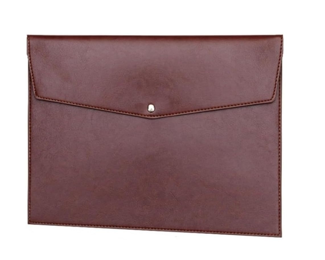 Etui na dokumenty ze skóry PU, organizer na dokumenty, wielokolorowe, 230 x 319 mm, opakowanie 2 szt.(Brown)
