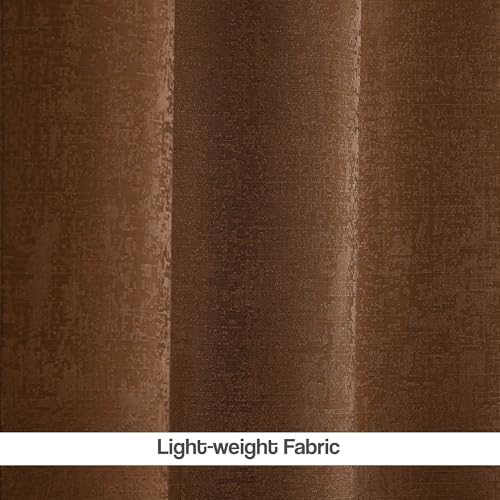 Image of FRESH FROM LOOM Supreme Texture Polyester Padre| Semi Black Out 80% Room Darkening Curtains Screen for Home 7 Feet | (Coffee | 2pc Double Weaved Parda | Eyelet Ring | Window & Door Curtain)