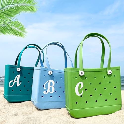 Letter Charms for Bogg Bag, Alphabet Initial Large Size Lettering Inserted Decor Charm Compatible with Bogg Bag Rubber Beach Tote Bag Accessories4