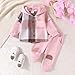 Ledy Champswiin Toddler Baby Girl Winter Outfit Long Sleeve Button Hoodie Sweatshirt with Pants Clothes Set Fall Sweatsuit (Pink, 3-4T)