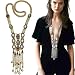 Miraculous Garden Womens Vintage Silver/Gold Turquoise Long Ethnic Tribal Boho Beads Fringe Necklace Bohemia Style Fashion Indian Turkish Themed Necklace Oxidized for Women.