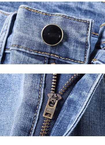 Men's Slim Fit Stretch Denim Jeans Light Blue Smoke Gray Stylish Casual Spring Trousers Classic Comfort4