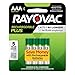 Rayovac Rechargeable AAA Batteries, High Capacity Rechargeable Plus AAA Batteries (4 Count)
