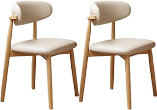 YDIJFLL Juego de 2 sillas de Comedor, Sillas de Comedor Modernas De Mediados De Siglo, Silla De Comedor Lateral De Piel Sintética, Sillas De Madera Maciza De Granja(Color:K)