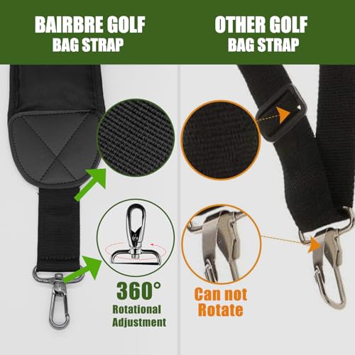 Correa para bolsa de golf acolchada que alivia el dolor de espalda con ajuste impermeable negro 4