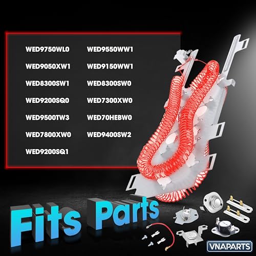 WED9750WL0 WED9050XW1 WED8300SW1 WED9200SQ0 WED9500TW3 WED7800XW0 WED9200SQ1 WED9550WW1 Dryer Heating Element With Thermostat For Whirlpool WED9150WW1 WED8300SW0 WED7300XW0 WED70HEBW0 WED9400SW2 by VNAPARTS - Used condition - Image 2